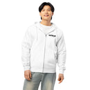 Adopt white zip up hoodie sweatshirt for women men cotton recycled polyester