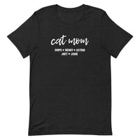 Custom Cat Mom with Personalized Cat Names Unisex T-shirt