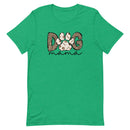 green women's t-shirt with fashionable "Dog Mama" text in leopard animal print