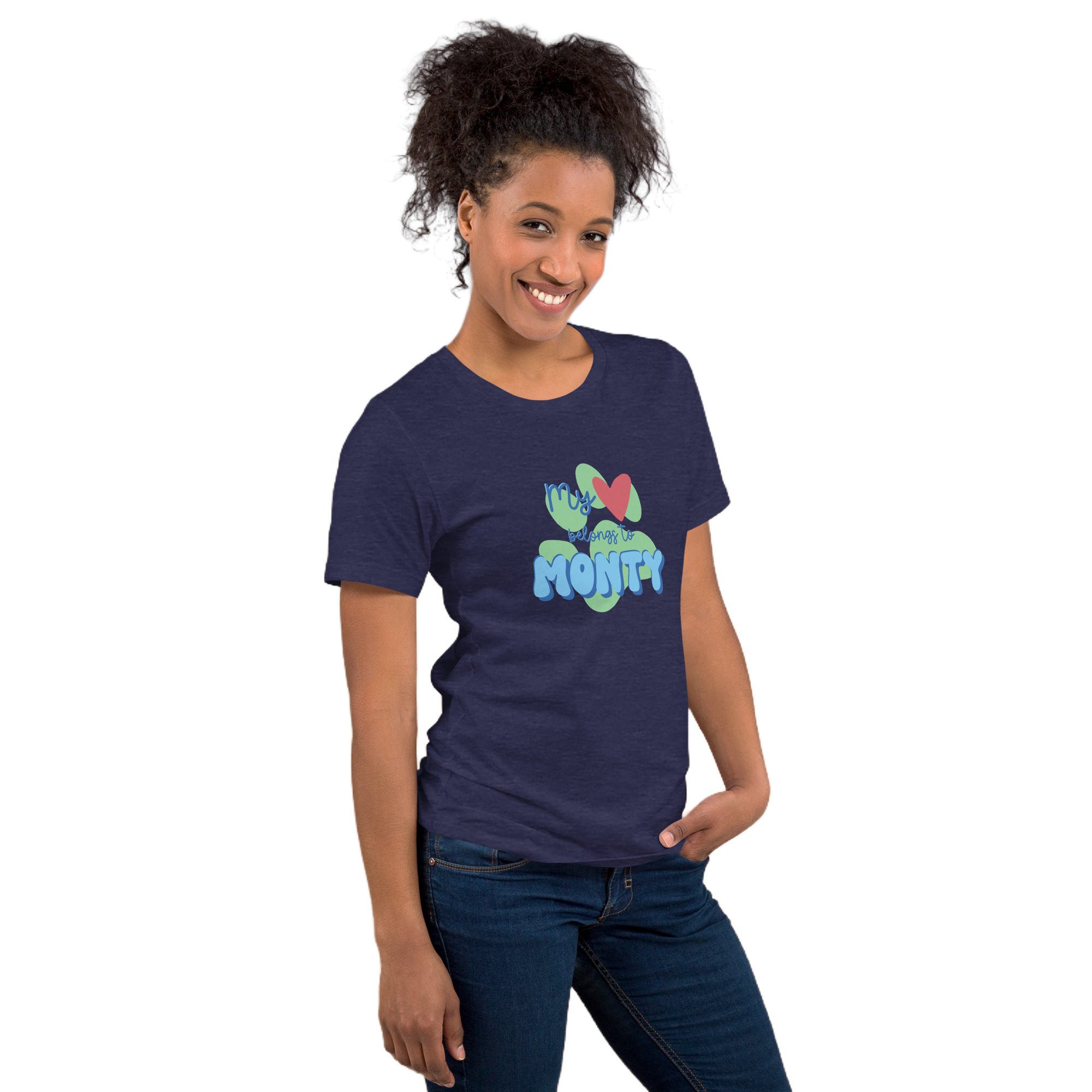 Customizable Dog/Cat/Pet Name Blue & Green Unisex T-shirt