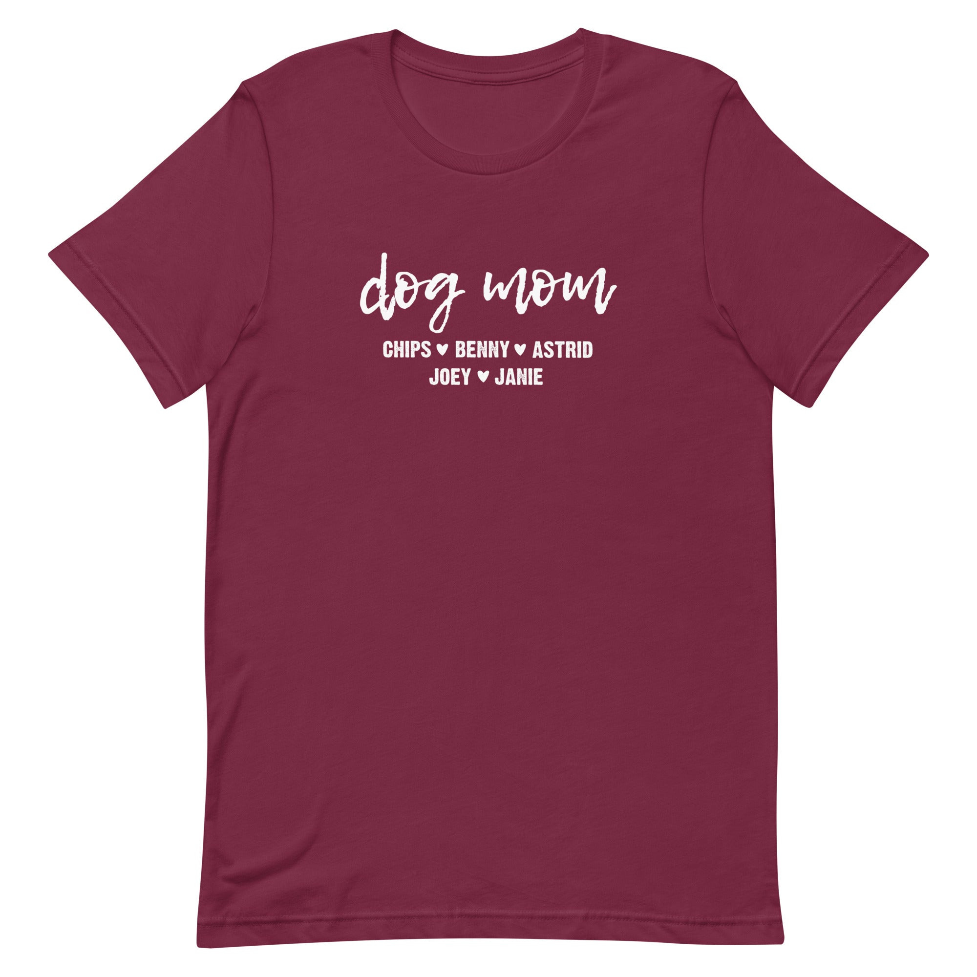 Custom Dog Mom with Dog Names Personalized Unisex T-shirt