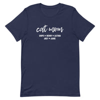 Custom Cat Mom with Personalized Cat Names Unisex T-shirt