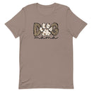brown women's t-shirt with posh "Dog Mama" text in leopard animal print