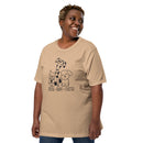 beige/tan t-shirt with animal, shelter pet saying "rescue, adopt, foster" with 3 cute cartoon dog images