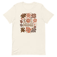 women's buff/cream/off-shite t-shirt with "dog mama" text in trendy neutral browns, coffee, chocolate, cream and clay