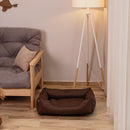 Cotton Sleeper Dog Bed in Brown - Chester & Lee