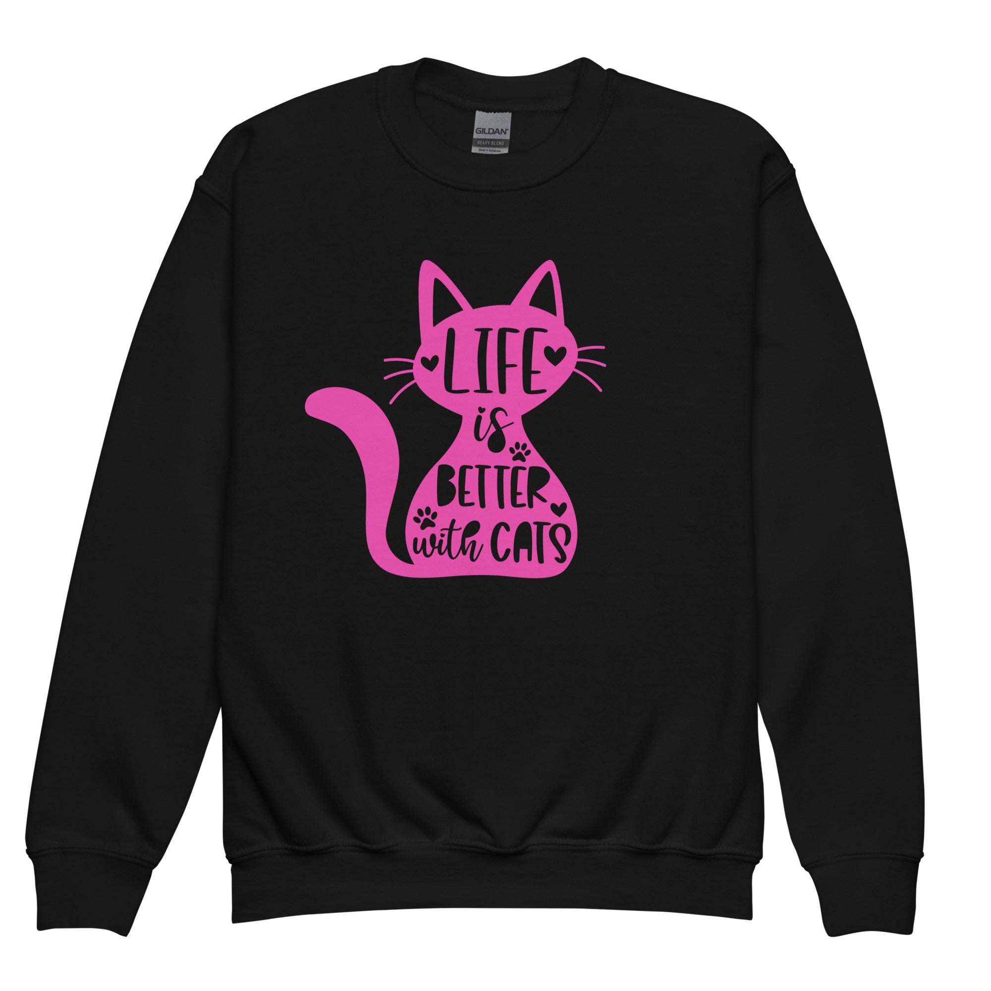 Life is Better with Cats Unisex Youth Sweatshirt