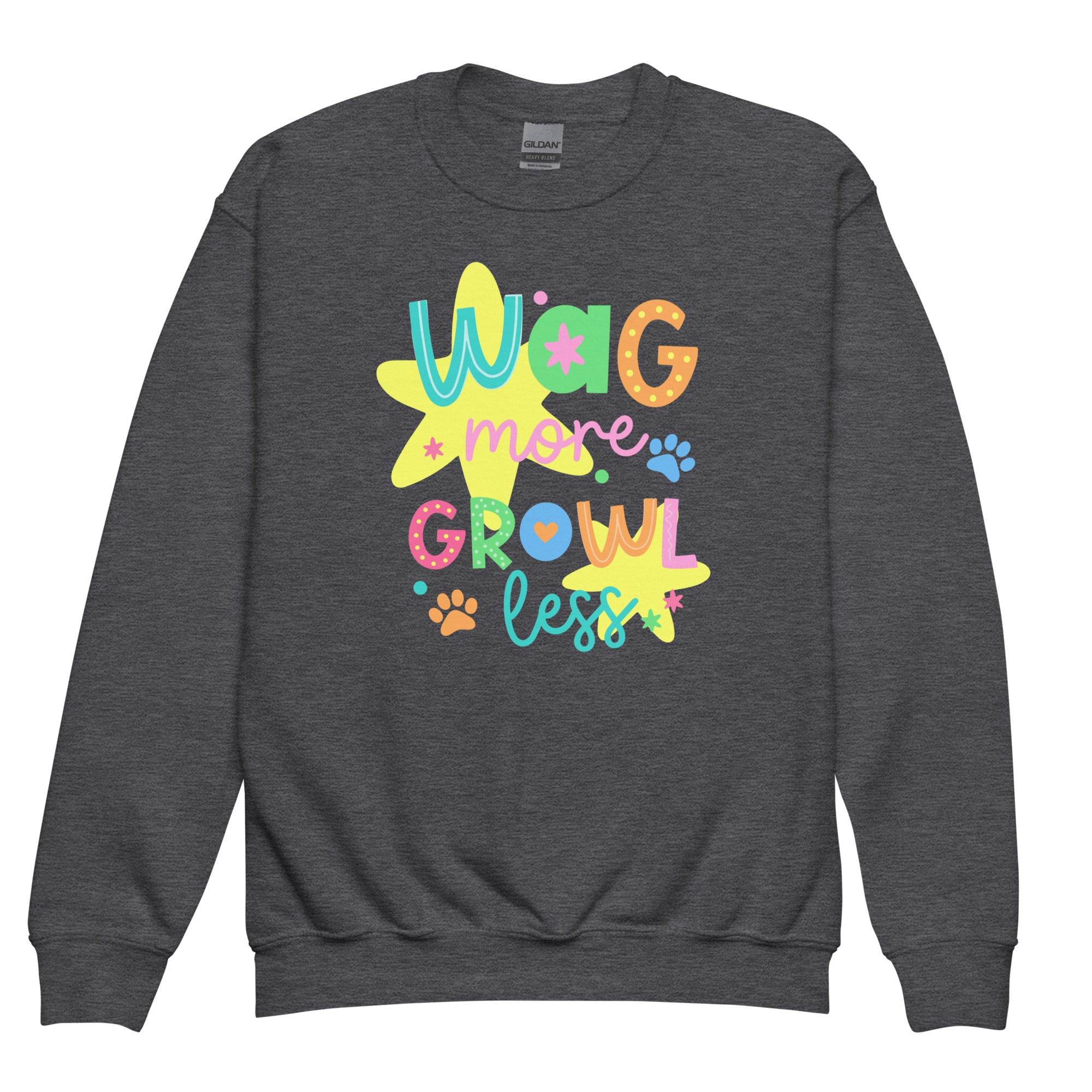 Wag More, Growl Less Unisex Youth Sweatshirt