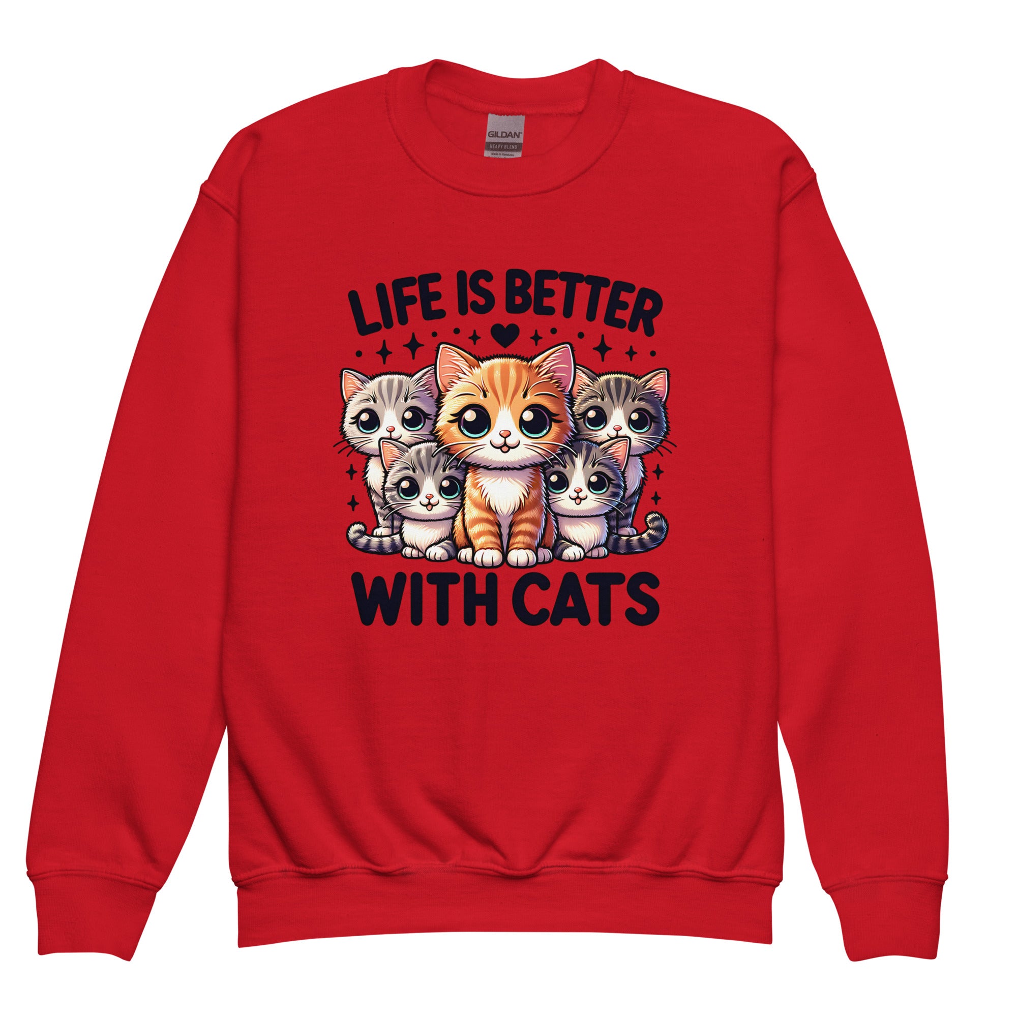 Life is Better with Cats Unisex Youth Sweatshirt