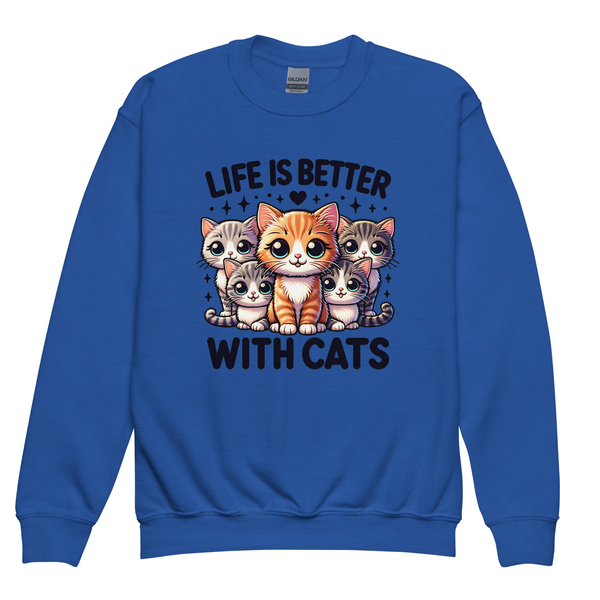 Life is Better with Cats Unisex Youth Sweatshirt