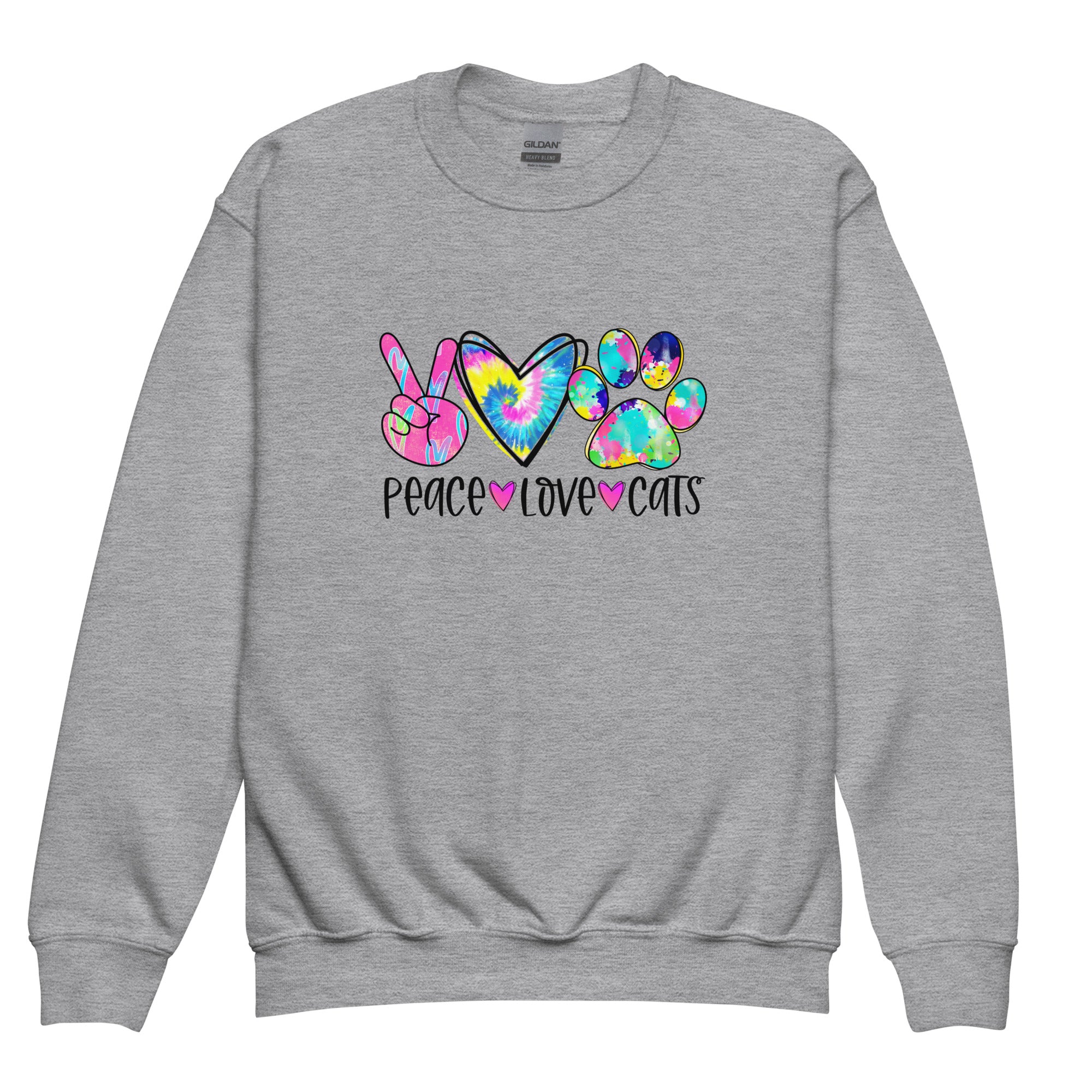 Peace, Love, Cats Unisex Youth Sweatshirt