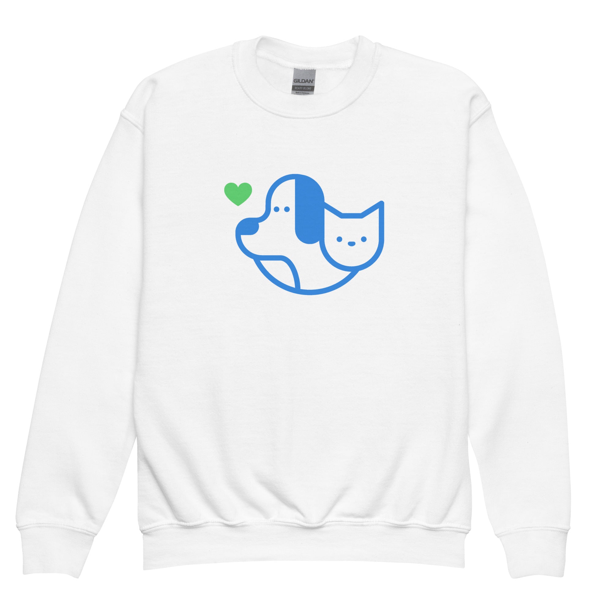 Dog Hearts Cat Unisex Youth Sweatshirt